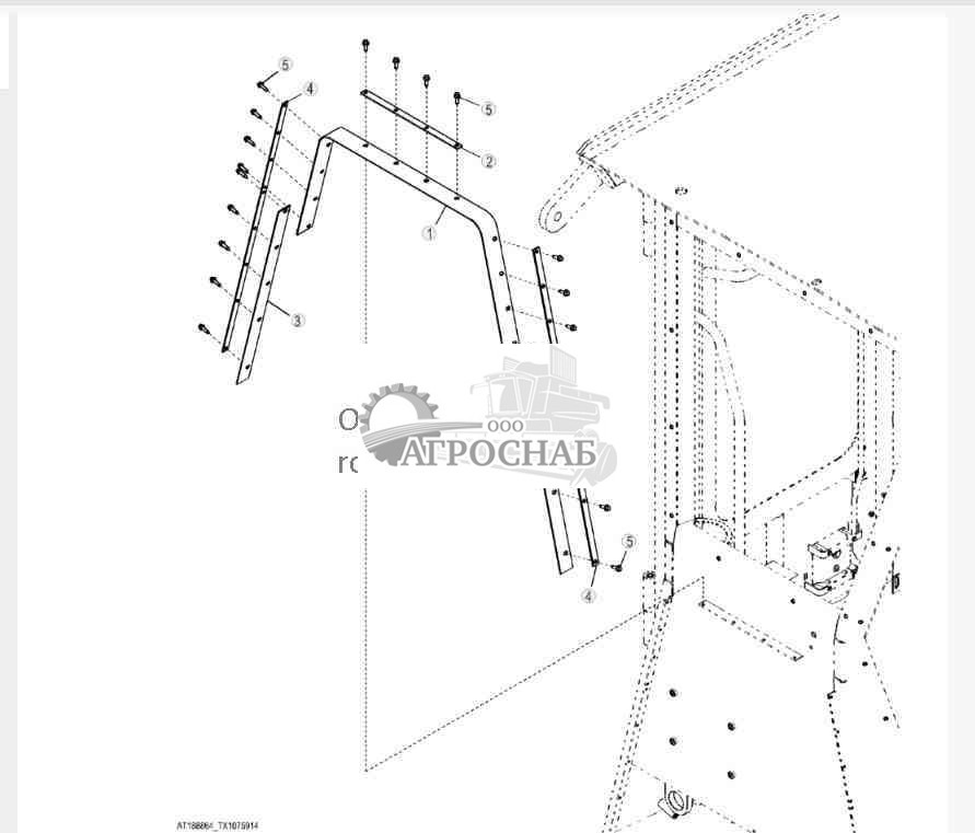 Уплотнение между кабиной и капотом 